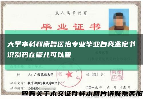 大学本科和康复医治专业毕业自我鉴定书识别码在哪儿可以查缩略图
