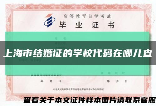 上海市结婚证的学校代码在哪儿查缩略图