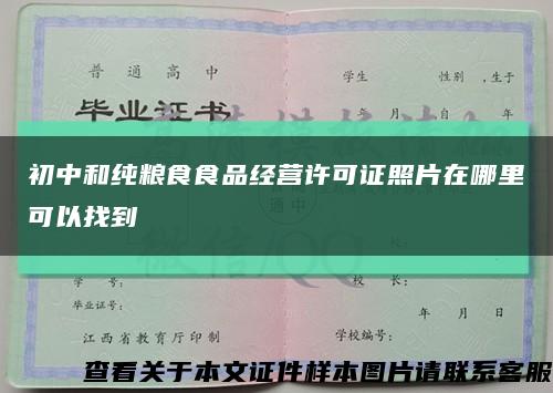 初中和纯粮食食品经营许可证照片在哪里可以找到缩略图