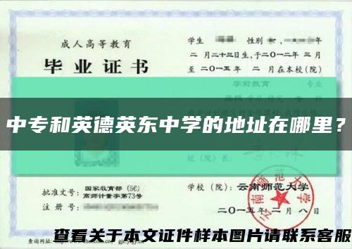 中专和英德英东中学的地址在哪里？缩略图
