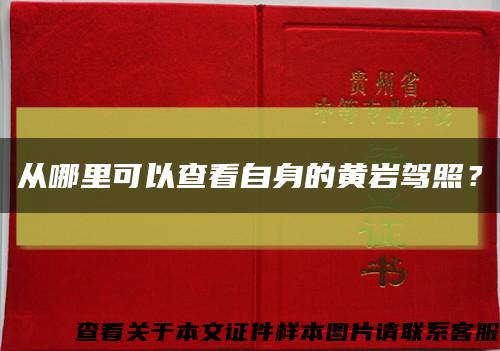 从哪里可以查看自身的黄岩驾照？缩略图