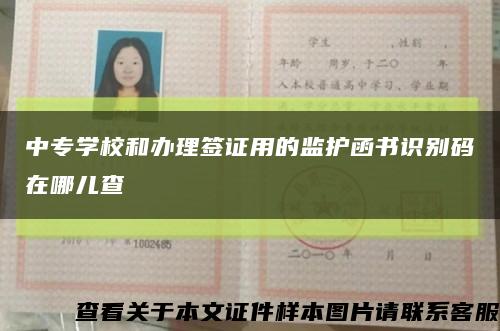 中专学校和办理签证用的监护函书识别码在哪儿查缩略图