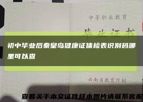 初中毕业后秦皇岛健康证体检表识别码哪里可以查缩略图