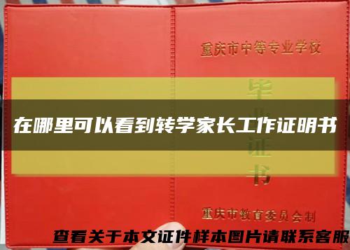 在哪里可以看到转学家长工作证明书缩略图