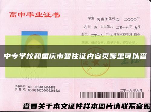 中专学校和重庆市暂住证内容页哪里可以查缩略图