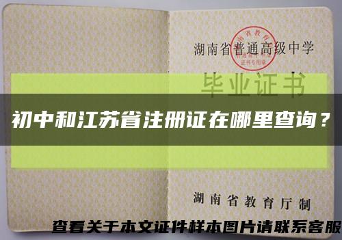 初中和江苏省注册证在哪里查询？缩略图