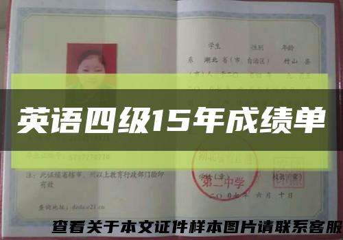 英语四级15年成绩单缩略图
