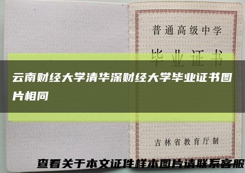 云南财经大学清华深财经大学毕业证书图片相同缩略图