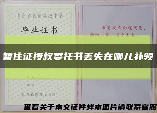 暂住证授权委托书丢失在哪儿补领缩略图