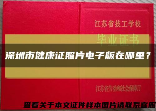 深圳市健康证照片电子版在哪里？缩略图