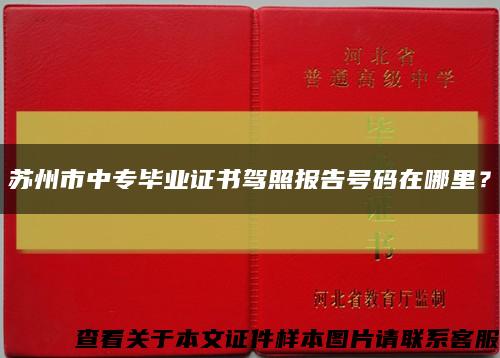 苏州市中专毕业证书驾照报告号码在哪里？缩略图