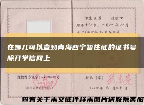 在哪儿可以查到青海西宁暂住证的证书号除开学信网上缩略图