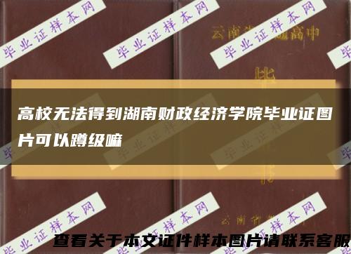 高校无法得到湖南财政经济学院毕业证图片可以蹲级嘛缩略图