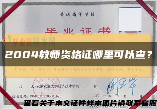 2004教师资格证哪里可以查？缩略图