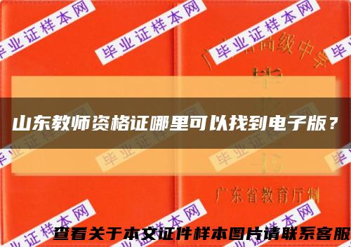 山东教师资格证哪里可以找到电子版？缩略图
