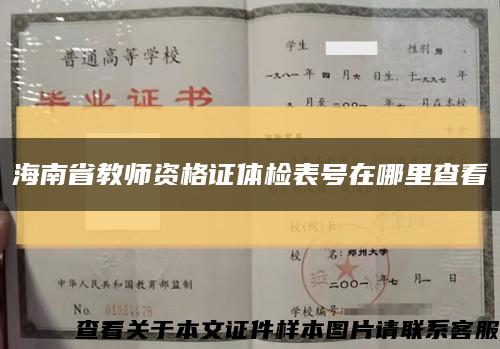 海南省教师资格证体检表号在哪里查看缩略图