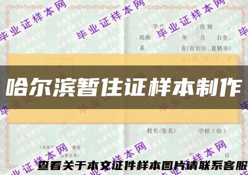 哈尔滨暂住证样本制作缩略图
