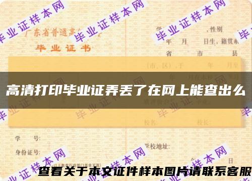 高清打印毕业证弄丢了在网上能查出么缩略图