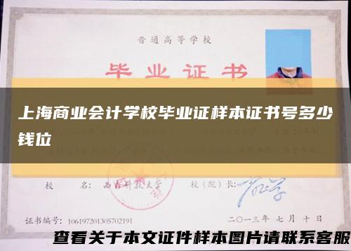 上海商业会计学校毕业证样本证书号多少钱位缩略图
