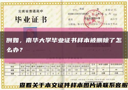例如，南华大学毕业证书样本被删除了怎么办？缩略图