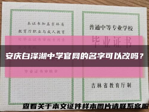 安庆白泽湖中学官网的名字可以改吗？缩略图
