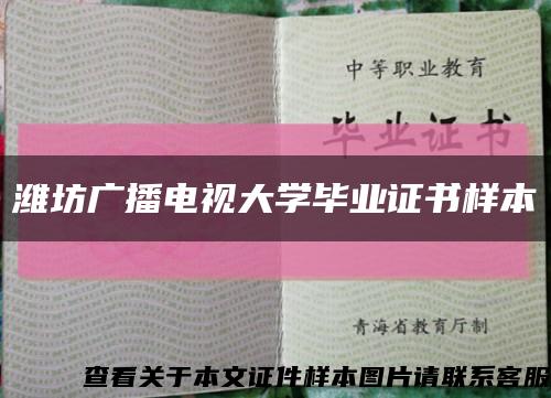 潍坊广播电视大学毕业证书样本缩略图