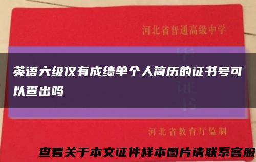 英语六级仅有成绩单个人简历的证书号可以查出吗缩略图