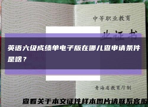 英语六级成绩单电子版在哪儿查申请条件是啥？缩略图