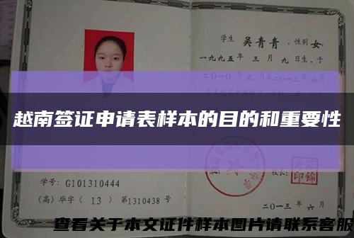 越南签证申请表样本的目的和重要性缩略图