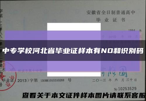 中专学校河北省毕业证样本有NO和识别码缩略图
