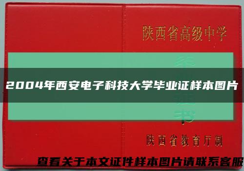 2004年西安电子科技大学毕业证样本图片缩略图