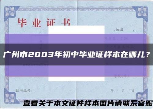 广州市2003年初中毕业证样本在哪儿？缩略图