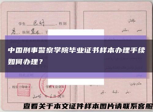 中国刑事警察学院毕业证书样本办理手续如何办理？缩略图