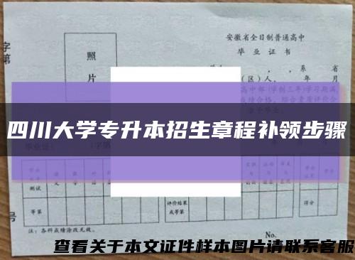 四川大学专升本招生章程补领步骤缩略图