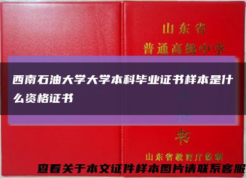 西南石油大学大学本科毕业证书样本是什么资格证书缩略图