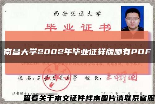 南昌大学2002年毕业证样版哪有PDF缩略图