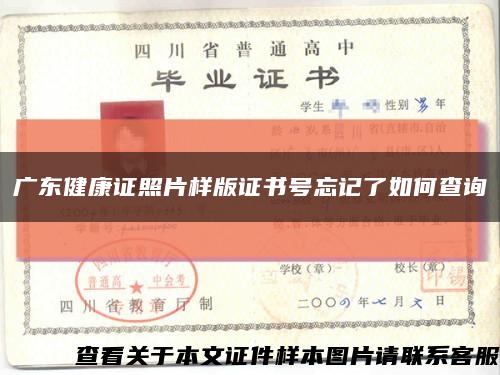 广东健康证照片样版证书号忘记了如何查询缩略图