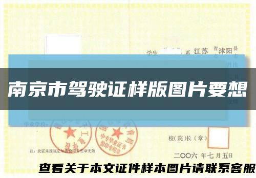 南京市驾驶证样版图片要想缩略图