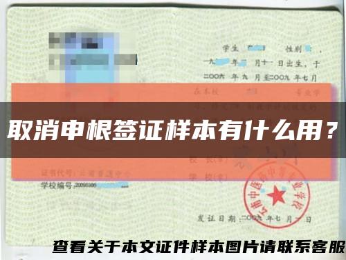 取消申根签证样本有什么用？缩略图