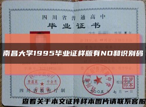 南昌大学1995毕业证样版有NO和识别码缩略图