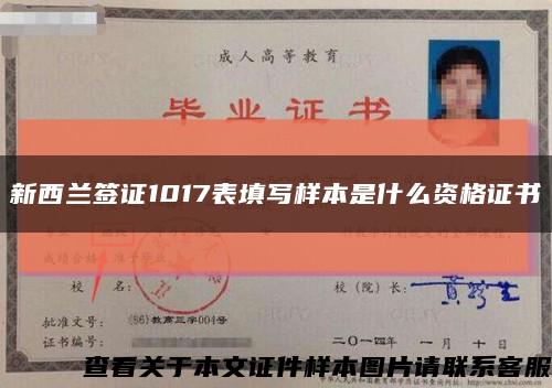 新西兰签证1017表填写样本是什么资格证书缩略图
