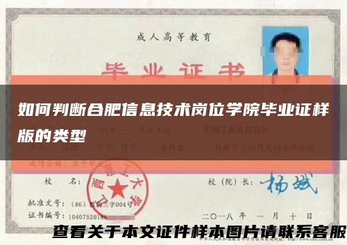 如何判断合肥信息技术岗位学院毕业证样版的类型缩略图