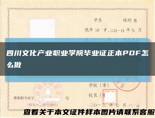 四川文化产业职业学院毕业证正本PDF怎么做缩略图