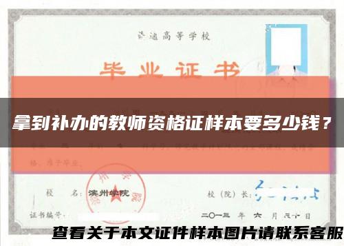 拿到补办的教师资格证样本要多少钱？缩略图