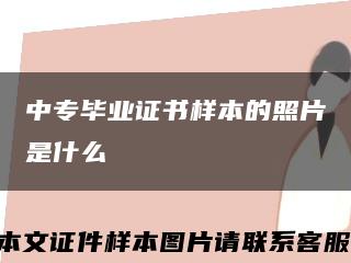 中专毕业证书样本的照片是什么缩略图