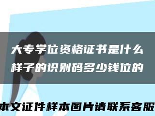 大专学位资格证书是什么样子的识别码多少钱位的缩略图