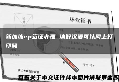 新加坡ep签证办理 填好汉语可以网上打印吗缩略图
