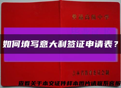 如何填写意大利签证申请表？缩略图
