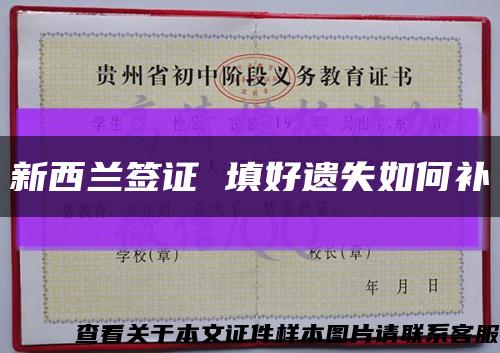 新西兰签证 填好遗失如何补缩略图