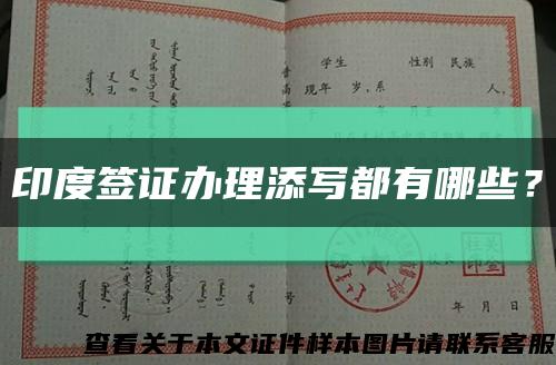 印度签证办理添写都有哪些？缩略图